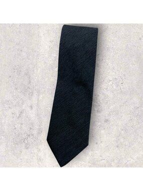 ROY ROBSON Wool Silk Tie ITALY Solid Gray W:3.7" EUC